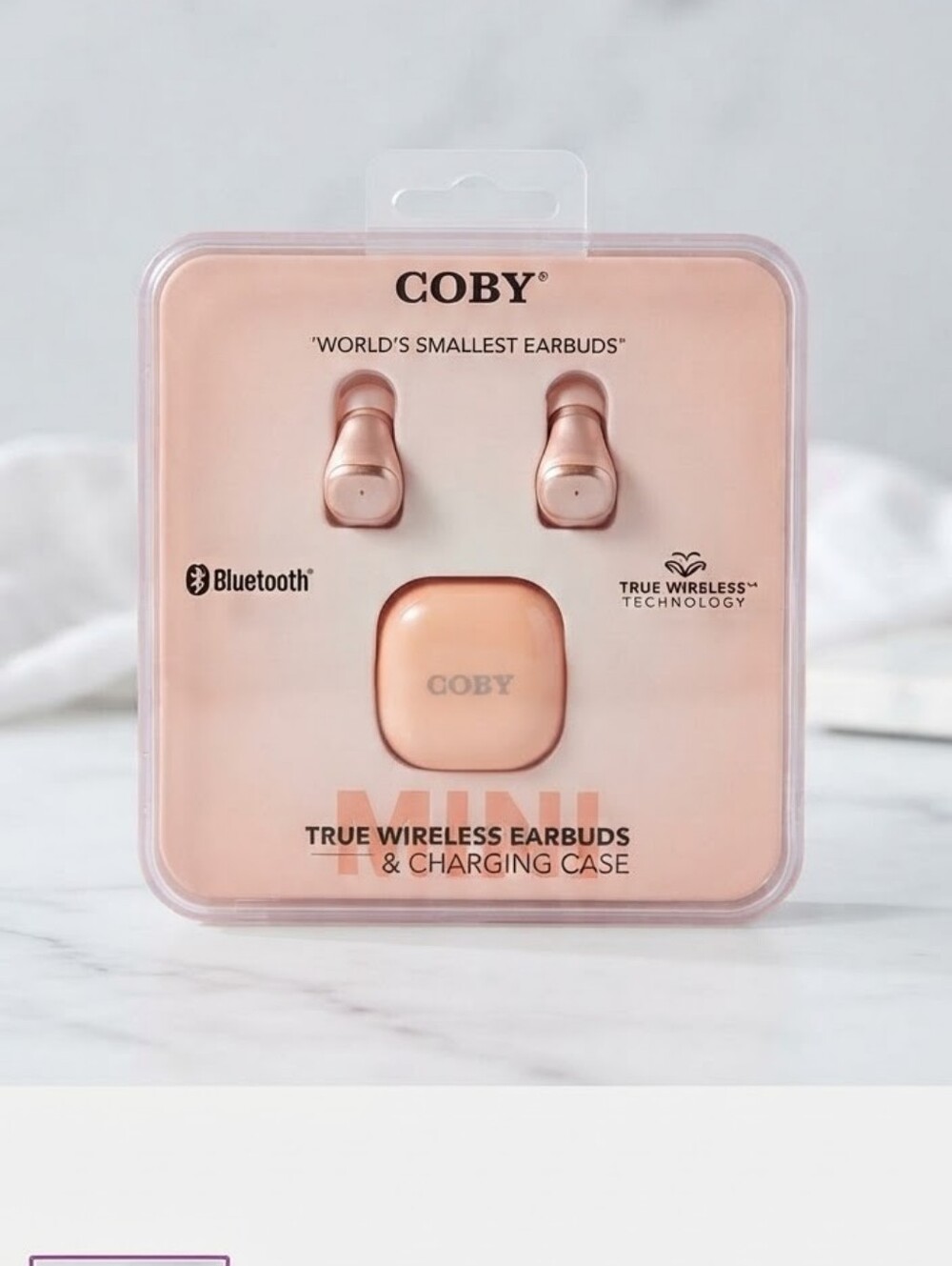 True Wireless Earbuds with Charging Case - Pink